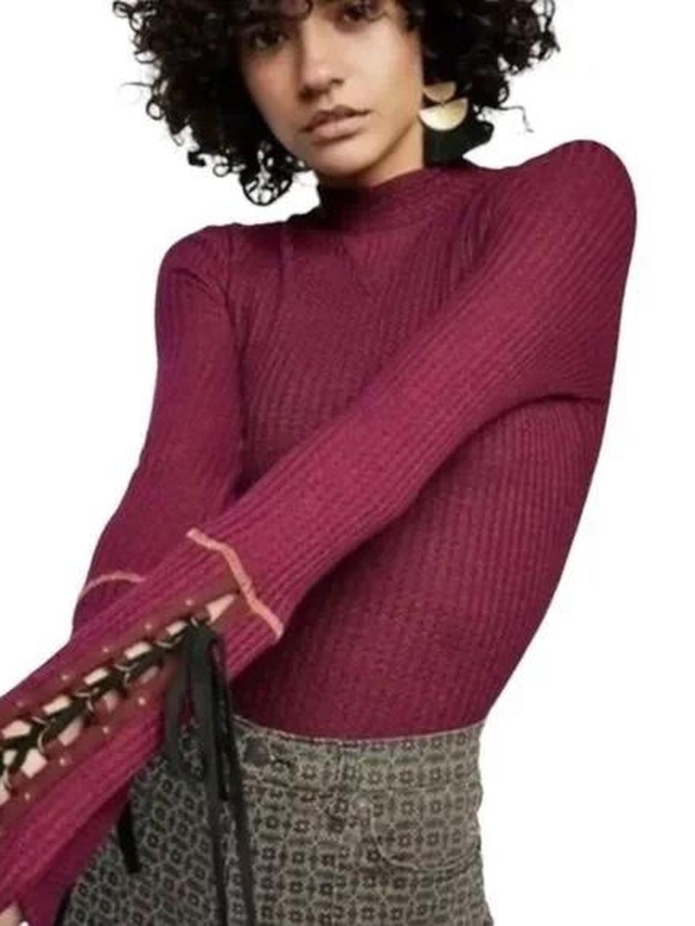 Free People Moto Tie Cuff Waffle Thermal